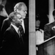 April 18, 1980, prime minister Robert Mugabe takes the oath of allegiance to Zimbabwe. R-L: British governor Lord Christopher Soames; Zimbabwe president Canaan Banana, Prince Charles; British foreign secretary Lord Carrington.
